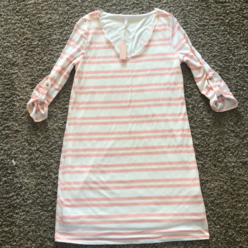 Pink blush 3/4 sleeve dress